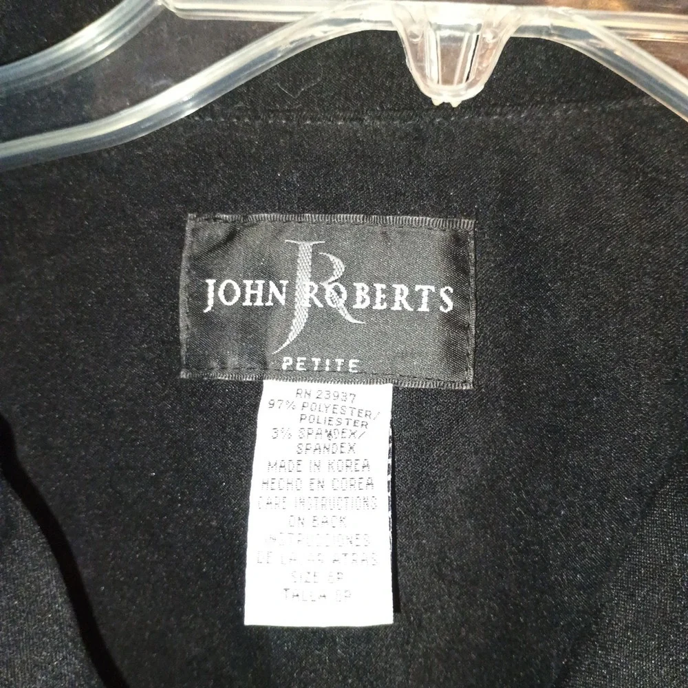 JOHN ROBERTS Petite 8P Vintage Argyle‎ Blazer Jacket Black Green Shoulder Pads - Picture 4 of 13